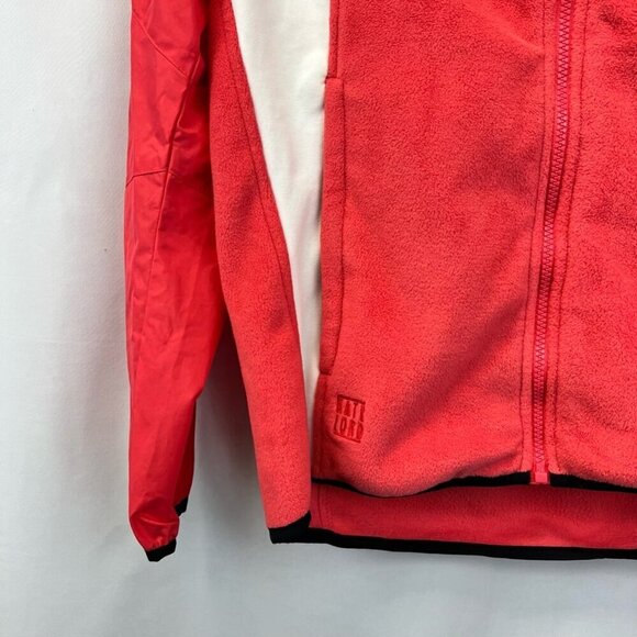 Kate Lord Womens Fleece Jacket Red White Color Block Full Zip Pockets Small - Picture 8 of 10